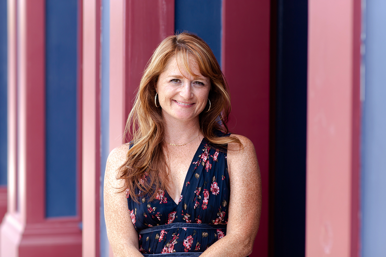 college professor headshot outside on Main Street in Christiansburg VA by Kristina Rose Photography